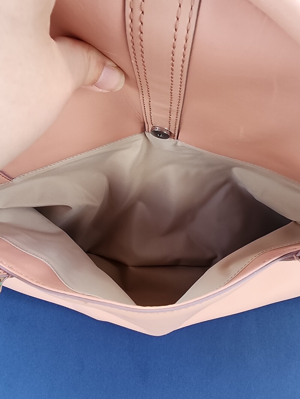 Cole Haan Blush Pink Leather Shoulder Bag with Buckle Accents - Picture 8 of 15
